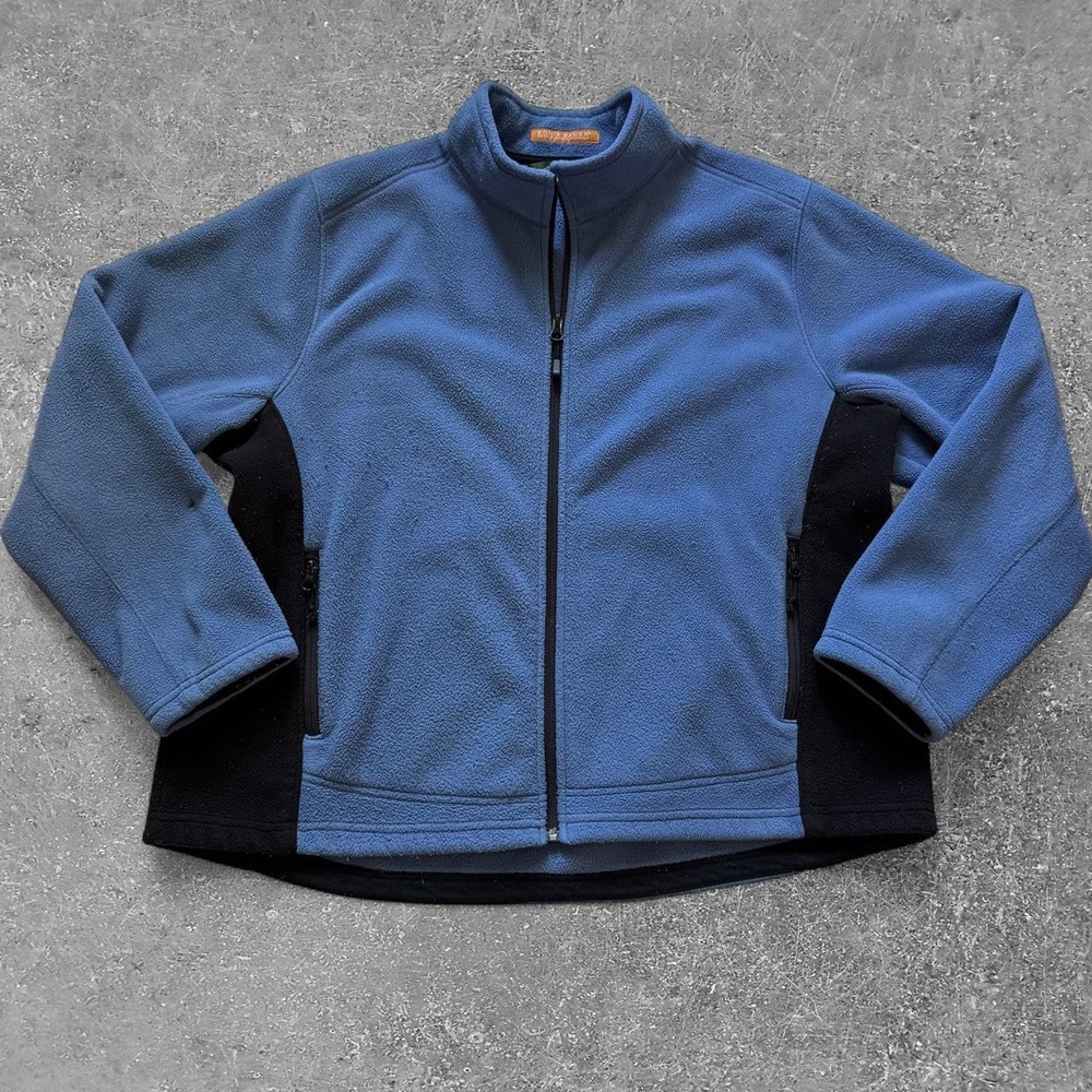 Eddie Bauer Womens XXL Blue Polartec Wind Pro Fleece Jacket Full Zip Performance